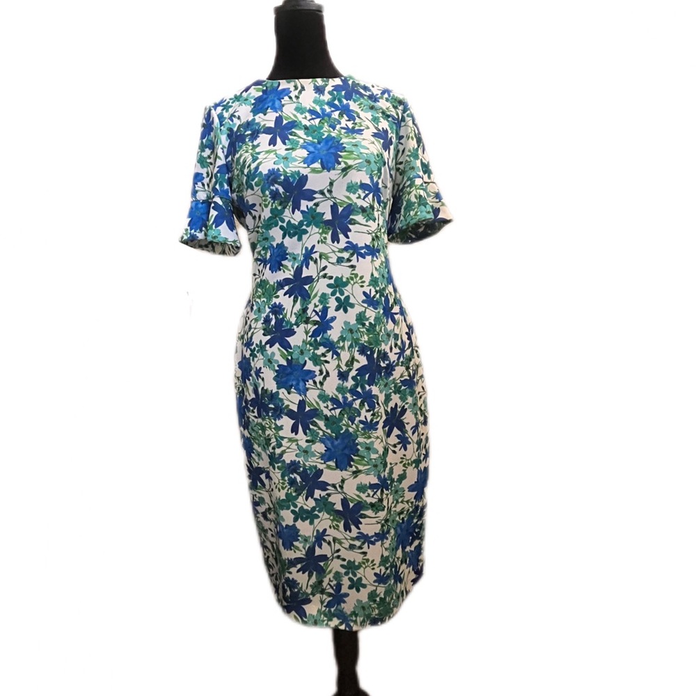 Calvin Klein floral sheath dress spandex size 4